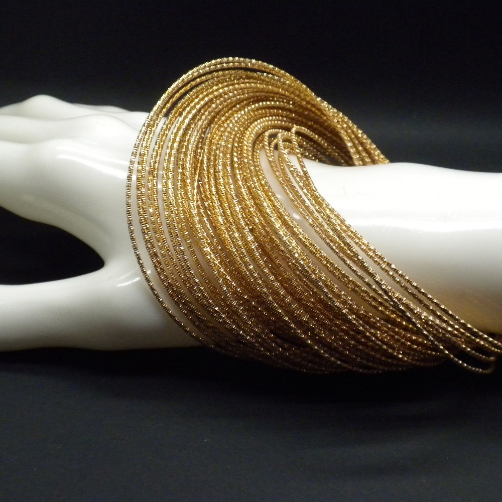 Plus Size 50 Bangles Entwined Gold Tone